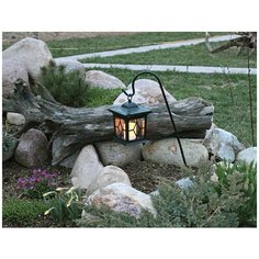 Садовый фонарик MAGIC GARDEN на штыре, чёрный, металл, LED-свеча, солнечная батарея, 50х14.5 см, Star Traiding Bestway