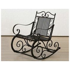 Кованая скамейка качели бордье для одного, тёмно-коричневая, 61х91х93 см Boltze