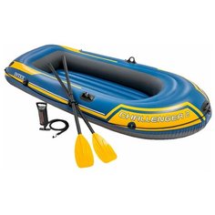 Надувная лодка Intex двухместная Challenger-2 (Set), 236х114х41 см