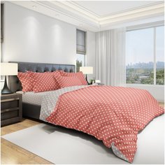 Постельное бельё Amore Mio Eco cotton Dots RED- GY Евро