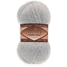 Пряжа Alize Angora Gold Simli, 20 % шерсть, 75 % акрил, 100 г, 500 м, 21 серый