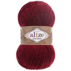 Пряжа для вязания Alize Alpaca royal 100г 250м (55 % акрил - 30 % альпака -15 % шерсть) (57 бордовый), 5 мотков