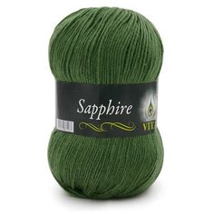 Пряжа Vita Sapphire (Сапфир) 1520 зеленый 45% шерсть ластер, 55% акрил 100г 250м 5шт