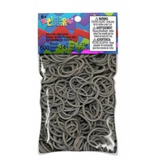 Резинки для плетения браслетов Rainbow Loom Серые, Grey (B0014)