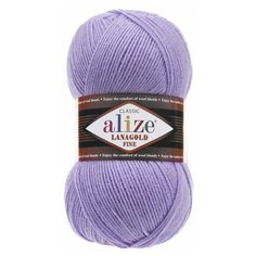 Пряжа Alize Lanagold Fine, 49 % шерсть, 51 % акрил, 100 г, 390 м, 5 шт., 166 лиловый