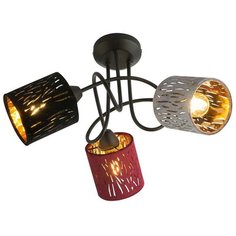 Люстра Globo Lighting Ticon 15266-3D, E14, 75 Вт, кол-во ламп: 3 шт., цвет арматуры: черный, цвет плафона: серый