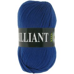 Пряжа Vita Brilliant (Бриллиант) 4989 синий сапфир 45% шерсть ластер, 55% акрил 100г 380м 5шт