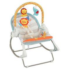 Mattel Fisher-Price® Качели и кресло-качалка 3-в-1 "слоненок и львенок" BFH07