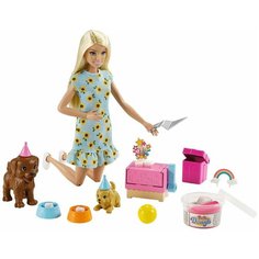 Игровой набор Barbie Вечеринка кукла+питомцы GXV75