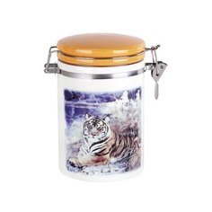 Банка д/сып. продуктов 850мл с клипсой п/уп Бенгальский тигр Коралл