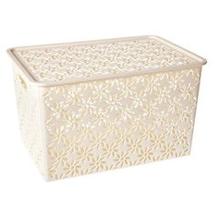 Корзинка "Ромашки" 14л. 350х245х205 мм с кр. (слон. кость) 513126 Violet