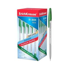 Ручка шариковая ErichKrause R-301 Classic Stick 1.0, цвет чернил зеленый (в коробке по 50шт 43187