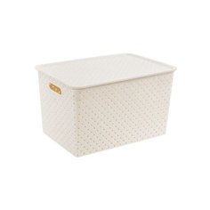 Корзинка "Береста" 14л 350х 245х 205мм с крышкой (слоновая кость) (12) Violet