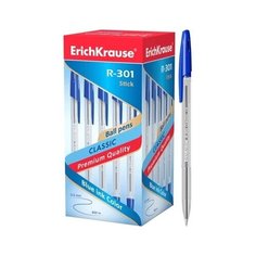 Ручка шариковая ErichKrause R-301 Classic Stick 1.0, цвет чернил синий (в коробке по 50шт 43184