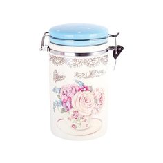 Банка д/сып. продуктов 1000мл п/уп c клипсой Букет ZFC037-37 Коралл