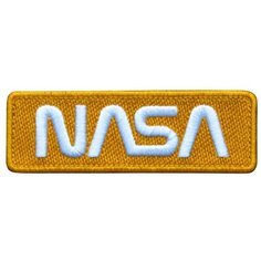 Нашивка (шеврон, патч) на термослое, Стежкофф, "NASA (Y)", желтый, 10х3 см, 1 штука