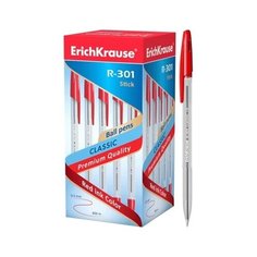 Ручка шариковая ErichKrause R-301 Classic Stick 1.0, цвет чернил красный (в коробке по 50шт 43186