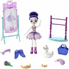 Кукла Mattel Энчантималс Enchantimals Royals Балетная студия с куклой лебедем Сарели Свон
