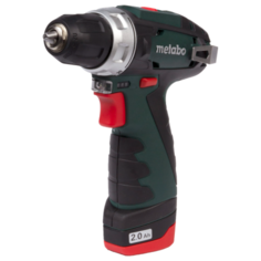 Дрель- шуруповерт аккумуляторная Metabo PowerMaxx BS, 12 В Li- ion 2х2 Ач