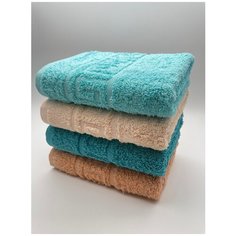Полотенца махровые для рук 40х70, комплект из 4 шт."Каппучино+морская волна+песочный+св. бирюза Ashgabat Dokma Toplumy