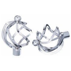 Наконечник для карниза OLEXDECO «Ареззо» для труб диаметром 16 мм, 1 пара. Хром