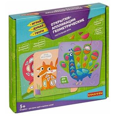 Настольная игра "открытки- аппликации геометрические" Играй Думай Твори Bondibon