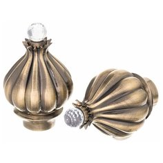 Наконечник для карниза OLEXDECO «Аладдин» для труб диаметром 16 мм, 1 пара. Антик