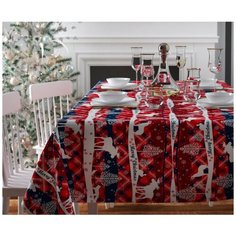 Скатерть Сирень "Рождество в узоре", прямоугольная, 145 х 120 см