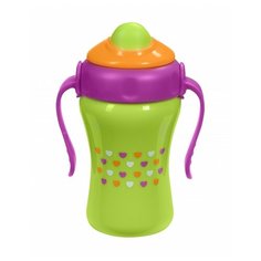 Поильник с трубочкой BabyOno 1037, 280 мл зеленый