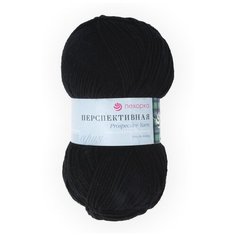 Пряжа Пехорка Перспективная, 50 % мериносовая шерсть, 50 % акрил, 100 г, 270 м, 5 шт., 002 Черный