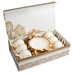 Чайный сервиз Beatrix Эмма, 6 персон, 12 предм., белый/золотой