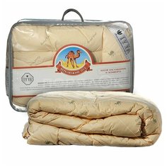 Одеяло евростандарт, 200х220 см, Верблюжья шерсть, 350 г/м2, зимнее, чехол 100% хлопок, кант, IVVA