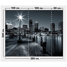 Фотообои / флизелиновые обои Ночной мегаполис 2,5 x 2 м Photostena