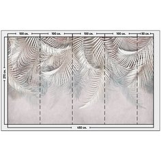 Фотообои / флизелиновые обои 3D Пальмовые листья 4,5 x 2,7 м Photostena