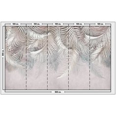 Фотообои / флизелиновые обои 3D Пальмовые листья 5 x 3 м Photostena