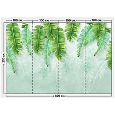 Фотообои / флизелиновые обои Яркие листья банана 4 x 2,7 м Photostena