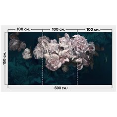 Фотообои / флизелиновые обои Бархатные пионы 3 x 1,5 м Photostena
