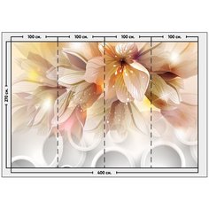 Фотообои / флизелиновые обои 3D цветок и кольца 4 x 2,7 м Photostena
