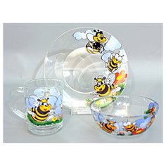 Набор д/завтрака 1/3 Пчелки (тарсалаткружка) 30327 Коралл