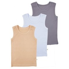 Майка Наша мама размер 92, голубой/серый/бежевый