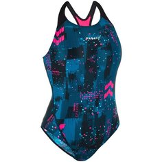 Купальник Decathlon Kamyleon All Map, размер L-XL (46), черно-розовый