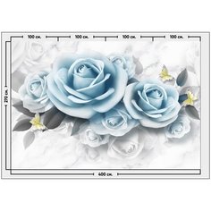 Фотообои / флизелиновые обои Голубые розы 4 x 2,7 м Photostena