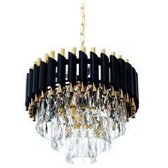 Хрустальная подвесная люстра Lumina Deco Funneli LDP 6003-400 BK+F. GD