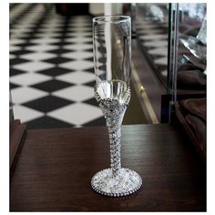 Бокал свадебный с кристаллами сваровски, бокал для шампанского У6БС100507 ЭСТЕТ