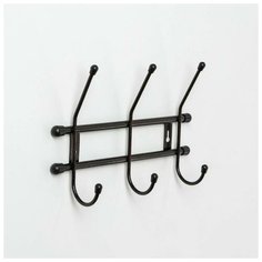 Вешалка настенная "Стандарт 3" 3 кр. цв. Медный антик 5179136 Сима ленд