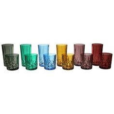Набор из 6- ти стаканов для воды высоких Brixton Color (6 цветов) 6 стаканов, 350 мл Crystal Bohemia