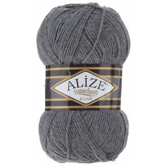 Пряжа для вязания Alize "Superlana Klasik", цвет: средне-серый (182), 280 м, 100 г, 5 шт