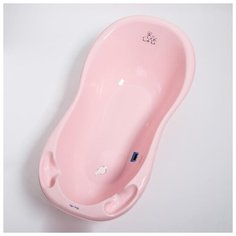 Ванна детская Tega Baby "Кролики" со сливом и термометром, 102 cм, цвет розовый