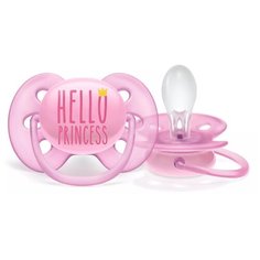 Пустышка силиконовая анатомическая Philips AVENT ultra soft SCF529/01 6-18 м, розовый