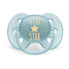 Пустышка силиконовая, Philips Hello star SCF528/01, 6-18 мес, голубой